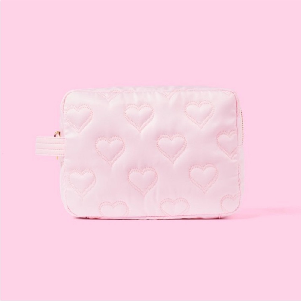 Quilted Hearts Large Pouch- Stoney Clover Lane x Target Light Pink